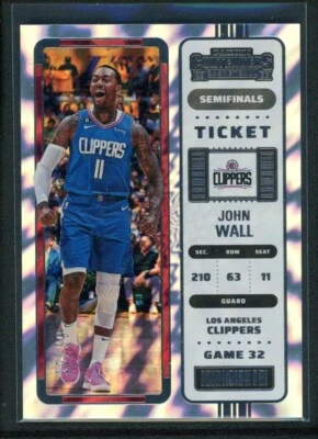 2022-23 JOHN WALL 18/99 PANINI CONTENDERS SEMIFINALS TICKET SILVER - Image 1 of 2