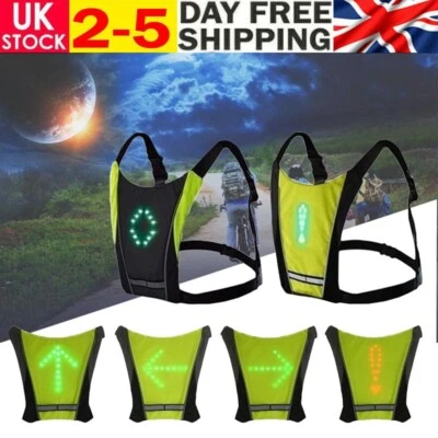 LED Turn Light Reflective Vest Wireless Remote Control Bicycle Signal Indicator - Image 1 of 4