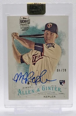 2017 Topps Archives Signature Max Kepler 2016 Allen & Ginter Auto 06/20 RC - Image 1 of 2