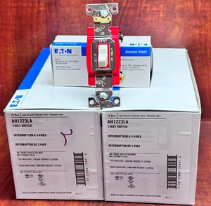 20 Eaton Light Almond INDUSTRIAL Grade 3-Way Toggle Wall Switch 20A AH1223LA - Picture 1 of 6