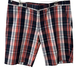 MICHAEL KORS Red/Blue Plaid Flat Front Chino Shorts Men’s Size 40 - Picture 1 of 7