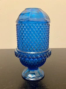 MCM Bluenique Diamond Point Viking Glass Fairy Lamp Votive / Tealight Holder - Picture 1 of 8