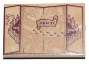 LEGO Harry Potter Tile 2 x 3 with Marauder's Map and 'DRACO' Pattern - Picture 1 of 1