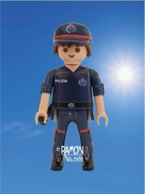 - HECHO A MANO - Custom Playmobil Ertzaintza policía vasca uniforme azul oscuro figura