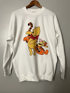 Vintage 90's Disney Winnie the Pooh Tigger Crewneck Sweater Gildan Tag L - Picture 1 of 7