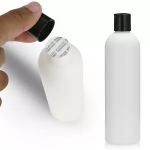 6pcs Empty White HDPE Bottle 12oz - Cosmo Round Plastic Bottles - 24/410 Neck... - Picture 1 of 1