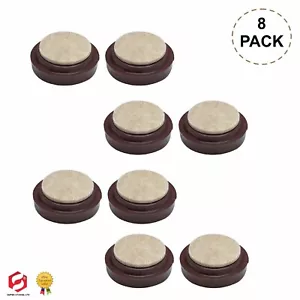 Small Brown Castor Cup 50mm Carpet/Floor Chair Sofa Furniture Protectors 8pk - Picture 1 of 16