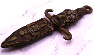 UNIQUE Facusa Tribal Stainless Steel Carved Knife with Gems - Picture 1 of 11