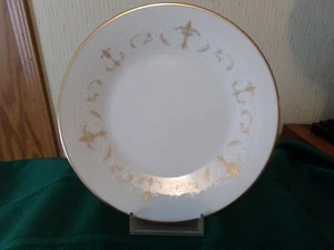 Noritake Courtney #6520, Gold & Weiß Schriftrolle auf Weiß 1964-1980 Brotteller - Bild 1 von 6