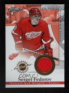 2002-03 Pacific Exclusive Game-Worn Jerseys Gold /25 Sergei Fedorov #7 HOF