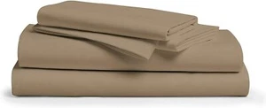 6 Piece Hotel Luxury Soft 100% Cotton bed sheets set 24 deep 800 TC Queen Taupe - Picture 1 of 4