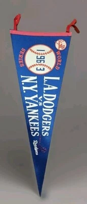 Banderín de colección 1963 Los Angeles Dodgers vs New York Yankees Serie Mundial 29”. Foto 1 de 2