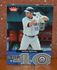 BASEBALL CARD FLEER TOP 40 GREAT PICTURE NEW YORK METS CARLOS BELTRAN - Picture 1 of 2