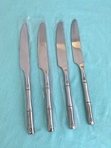Nuevo juego de 4 cuchillos de cena Hampton Forge BAMBOO cubiertos de acero inoxidable 9 1/8" - Imagen 1 de 5