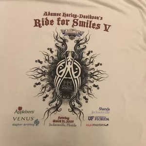 Biker T Shirt Adamec Harley-Davidsons Ride for Smiles 2009 Jacksonville, FL XXL - Picture 1 of 9