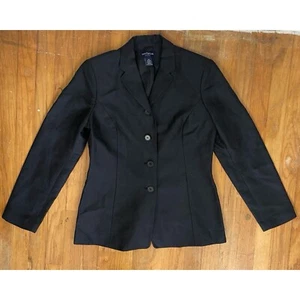 Vintage Black Linen/Rayon Blazer Womens Size Small 1990s Sport Coat Suit Jacket - Picture 1 of 6