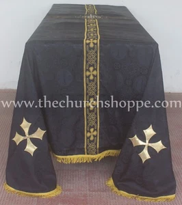 Black Funeral Veil Pall Tamaño - 8'x12' Forrado Católica Requiem Mass, ,Nuevo - Imagen 1 de 5
