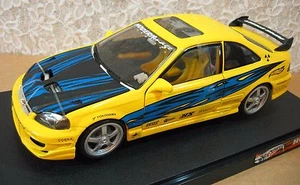 Hot Wheels Honda Civic Exclusive Super Street Edition Yellow Car Die-Cast 1:18 - Picture 1 of 12