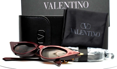 VALENTINO V-Goldcut II VLS-114D-49 BDX-GLD Bordeaux Gold Womens Sunglasses - Image 1 of 4