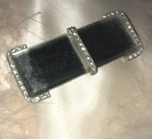 FABULOUS Vintage Art Deco Mirror & Rhinestone Pin Brooche - Picture 1 of 7
