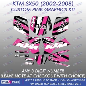 passend für KTM SX50 Grafik KTM Mini Adventure 2002-2008 Motocross MX Aufkleber pink - Bild 1 von 7