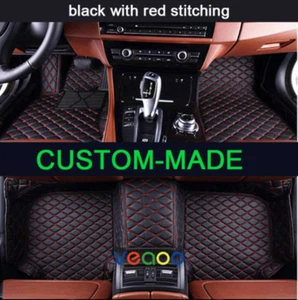 Leather Car Floor Mats for BMW X3 E83 2003-2010 Waterproof Car Carpets Liner Mat - Foto 1 di 12