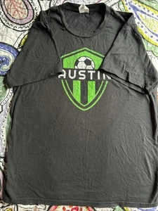 Austin FC Black Green Short Sleeve Soccer Tee T-Shirt Unisex Youth Sz L (11-12) - Picture 1 of 14