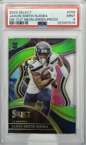 PSA 9 2023 SELECT #259 JAXON SMITH-NJIGBA RC TROQUELADO VERDE NEÓN PRIZM/499 - Imagen 1 de 2