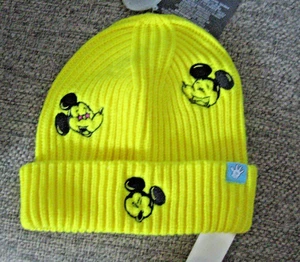 Disney Artist Series Mickey Mouse gelbe Beanie Mütze Einheitsgröße Neu mit Etikett - Bild 1 von 7