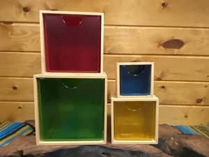 Vintage IKEA PS 2012 Sarah Fager Bamboo Plastic Storage Bins Cube Drawers RARE! - Picture 1 of 24