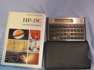 HEWLETT PACKARD 15C PROGRAMMIERBARER TASCHENRECHNER MIT ETUI UND HANDBUCH FUNKTIONIERT - Bild 1 von 5
