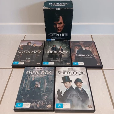 Sherlock Complete Series Seasons 1-4 + Abominable Bride, DVD Region 4 Box Set - image 1 of 4