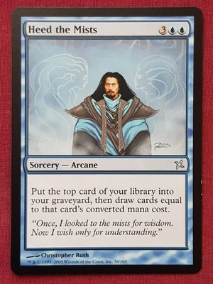 Magic The Gathering BETRAYERS OF KAMIGAWA HEED THE MISTS blue card MTG - Image 1 of 2