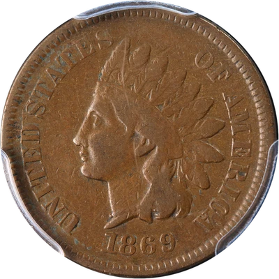 1869 Indian Cent PCGS F12 Great Eye Appeal Nice Strike - Image 1 of 4