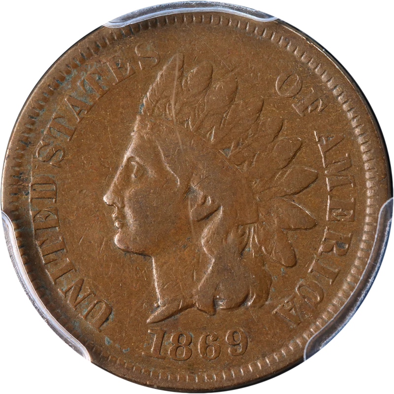 1869 Indian Cent PCGS F12 Great Eye Appeal Nice Strike - Image 1 of 4