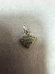 Vintage Made With Love 925 Sterling Silber Herz Klassisch Charm Anhänger 6630 - Bild 1 von 3