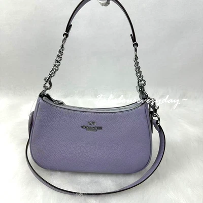 Coach Teri Shoulder/Crossbody Bag In Leather/Silver/Mist CV934 NWT - Image 1 of 4