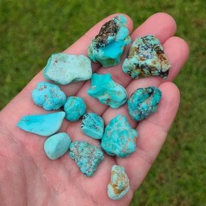CASTLE DOME TURQUOISE NUGGETS ROUGH ARIZONA 47.2 GRAMS - Picture 1 of 2