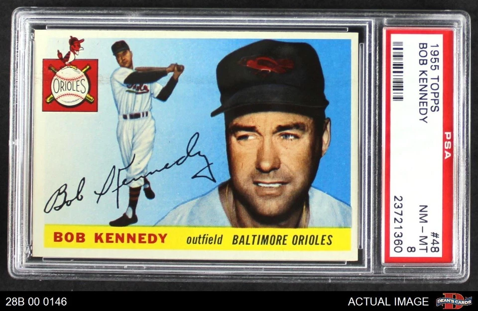 1955 Topps #48 Bob Kennedy Orioles PSA 8 - NM/MT - Image 1 of 1