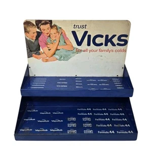 VTG Advertising Vicks Cold Medicine Drug Store Counter Top Display Rack Sign 60s - Picture 1 of 24