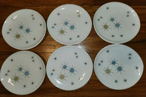 6er Set Franciscan Atomic Starburst 10,75" Speiseteller MCM - NEUWERTIG / TOP - Bild 1 von 9