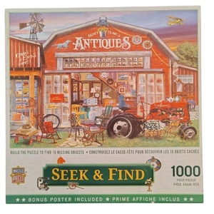 Masterpieces Seek and Find 1000 Piece Jigsaw Puzzle With Bonus Poster - Picture 1 of 11