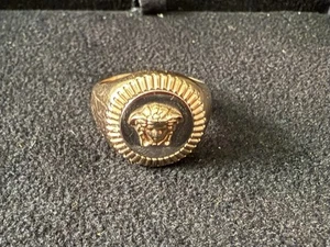 Versace Medusa Two-Tone Signet Ring (US size 8, IT size 17)  Authentic w/ Box! - Picture 1 of 6