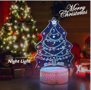 3D Christmas Tree Led Light Decoration Night Light Nursery Lamp W Remote Gift - Picture 1 of 9