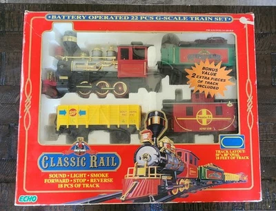 Juego de tren Echo Toys #89120 Classic Rail Vintage 1993 a batería sin probar Foto 1 de 4