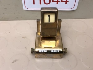 Vintage Ewiger Metall Schreibtisch Klapp Messing Kalender Japan - Gold - Bild 1 von 10