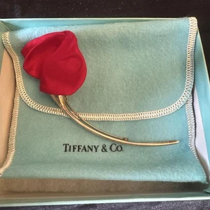 Authentic Tiffany & Co. Elsa Peretti Amapola flower brooch Sterling Silver - Picture 1 of 3