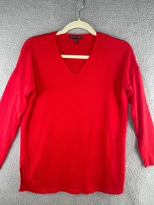 Eileen Fisher Merinowolle Tunika V-Ausschnitt Pullover ROT Petite Medium leicht - Bild 1 von 21