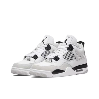 NEW  Air Jor-Retro 4 Mid Military Black White Size UK 3-10 HIGH QUALITY GIFT - Image 1 of 4