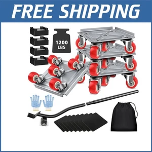 Complete Furniture Moving Kit: Rollers, Dolly, Pry Bar & Accessories Included - Picture 1 of 9